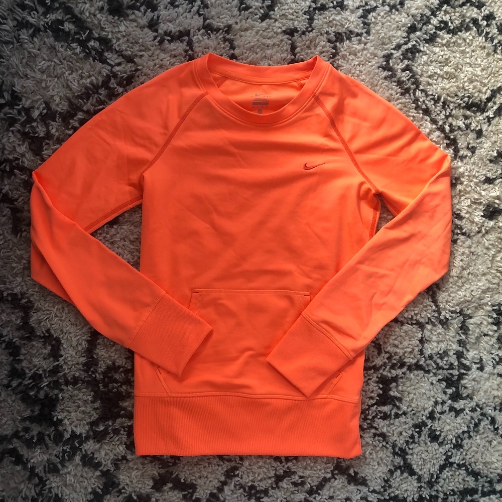 Nike Neon Orange Active Long Sleeve Top